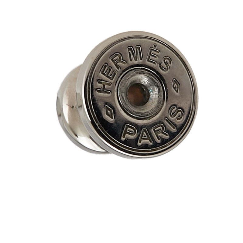 Hermes ISM Stud Brown Pink Silver Hardware Buffalo Horn Metal — view 5