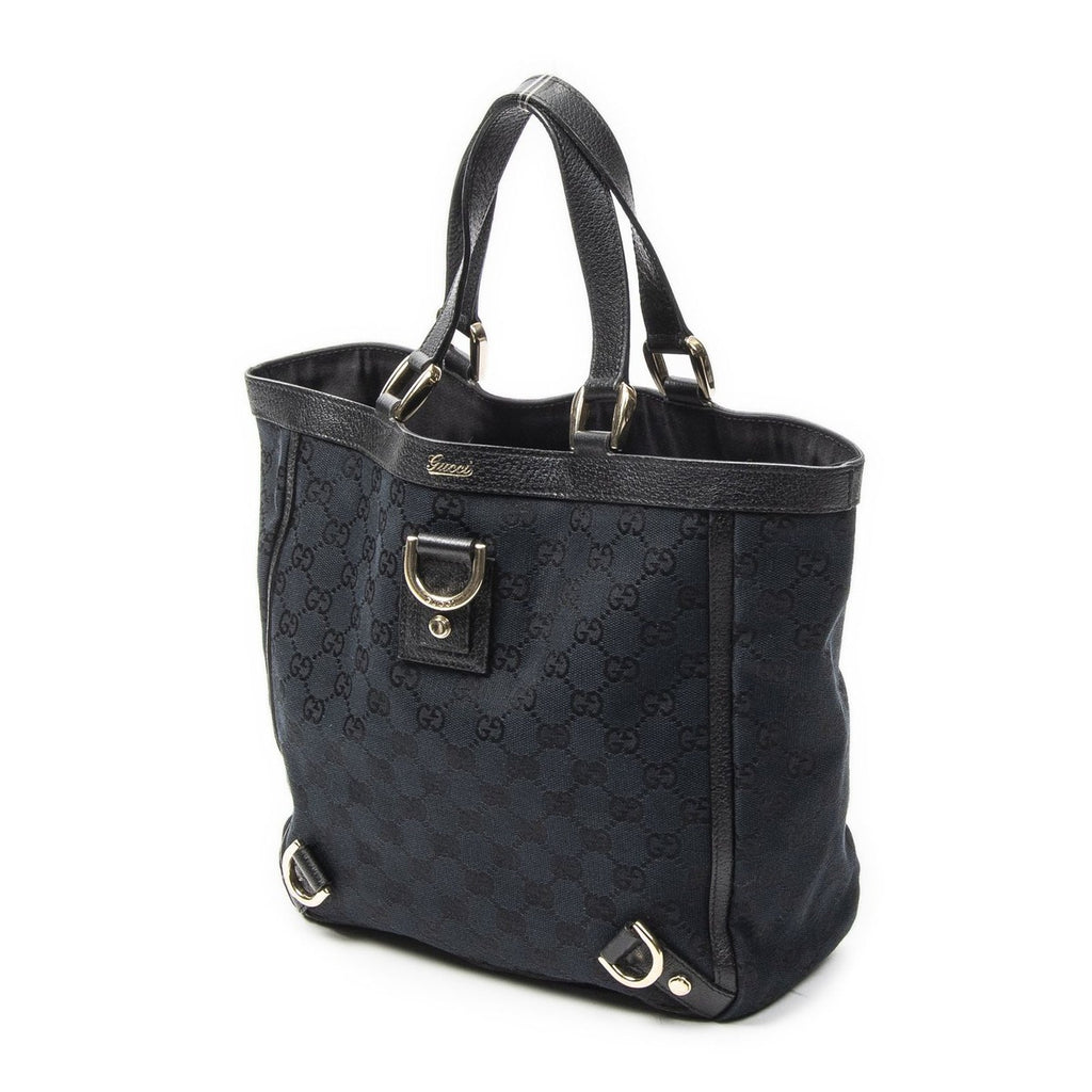 Gucci Small Abbey Dring Tote Black GG Canvas — view 2