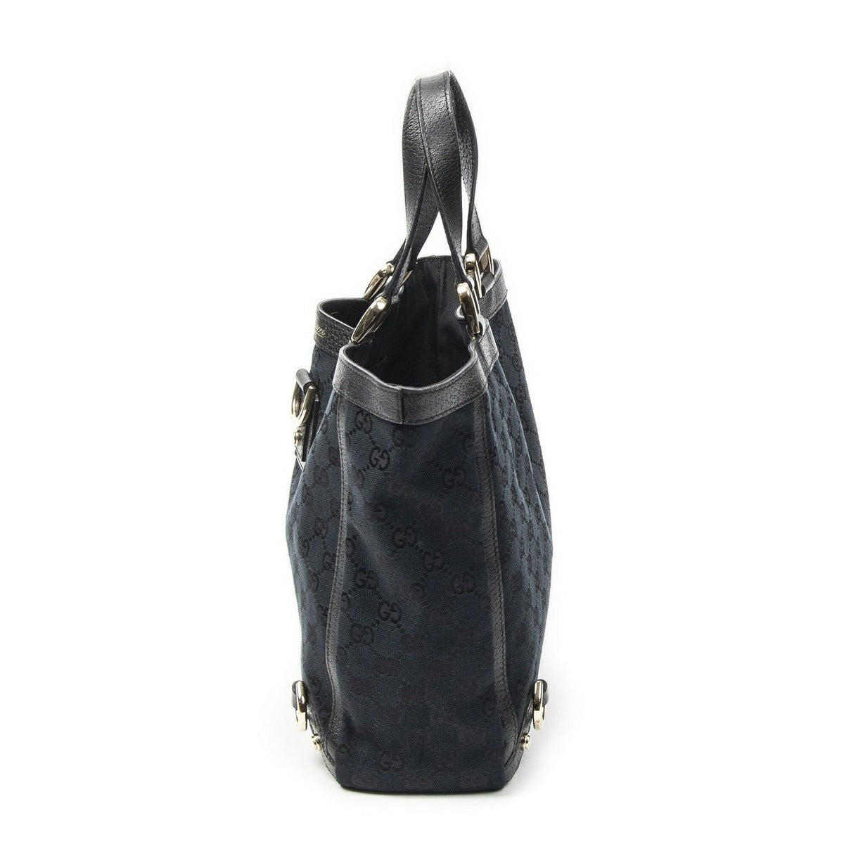 Gucci Small Abbey Dring Tote Black GG Canvas — view 3