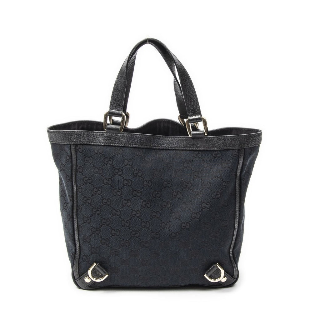 Gucci Small Abbey Dring Tote Black GG Canvas — view 5