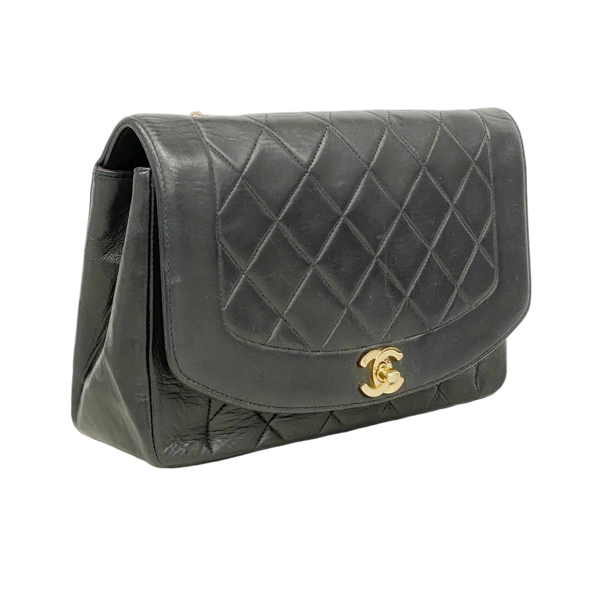 Chanel Shoulder Bag Diana Lambskin Black Gold — view 2