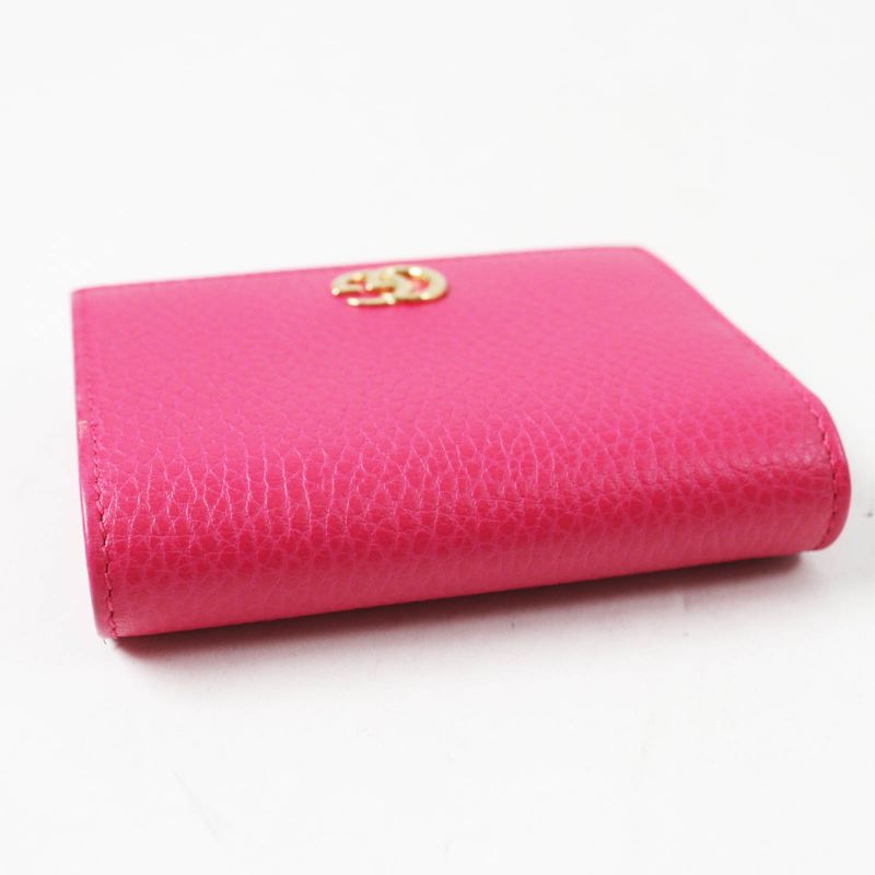 Gucci GG Marmont Leather Mini Wallet Bifold Shocking Pink — view 4