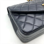 Chanel Quilted CC Logo Lambskin Turnlock Shoulder Bag Navy — view 5