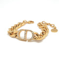 Christian Dior 30 Montaigne Bracelet Logo Chain Rhinestone