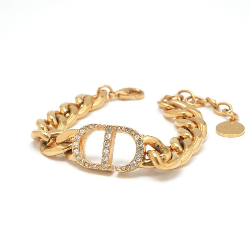 Christian Dior 30 Montaigne Bracelet Logo Chain Rhinestone — view 2