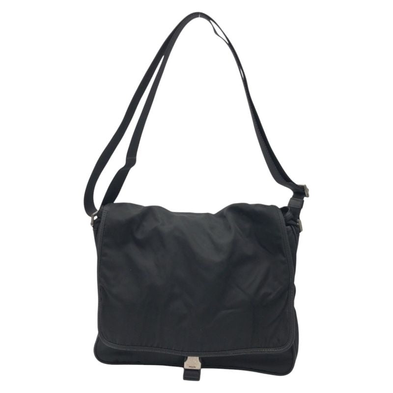 Prada Tessuto Triangle Logo Black Nylon Shoulder Bag Messenger — view 2