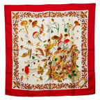 Gucci Vaccornero Botanical Red White Multicolor Silk