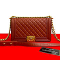 Chanel Boy Lambskin Chain Shoulder Bag