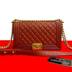 Chanel Boy Lambskin Chain Shoulder Bag