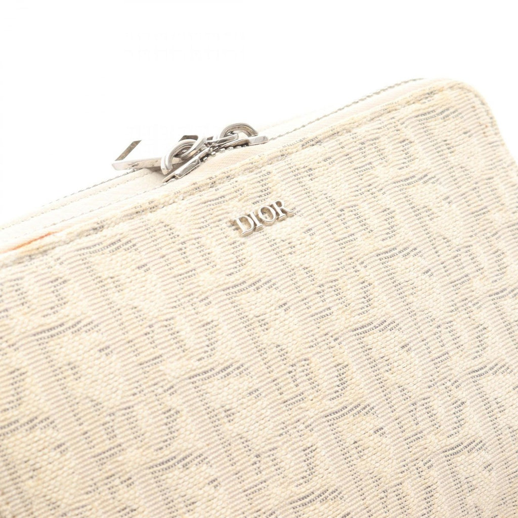 Dior Christian Shoulder Bag White Ivory Canvas B — view 8