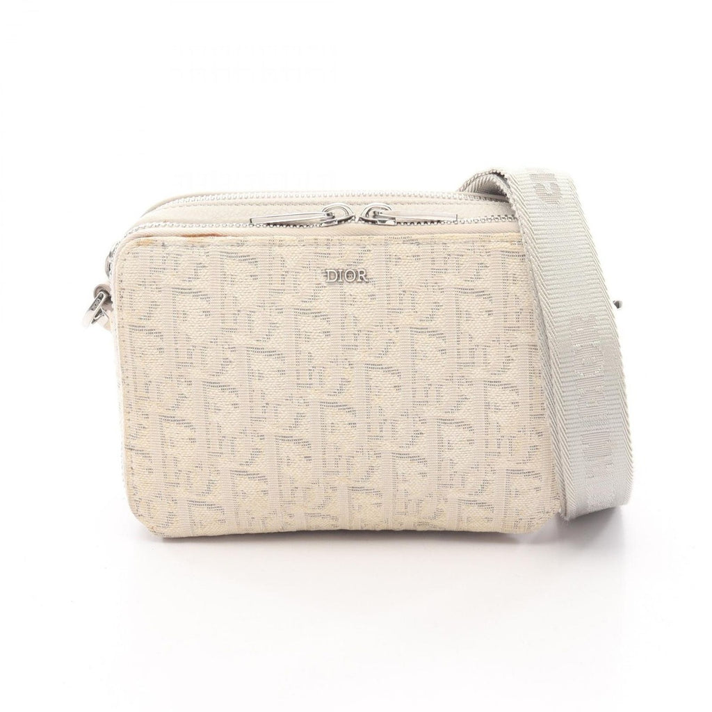 Dior Christian Shoulder Bag White Ivory Canvas B
