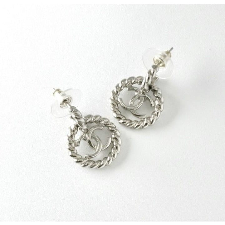 Chanel Earrings Silver Coco Mark Circle — view 2