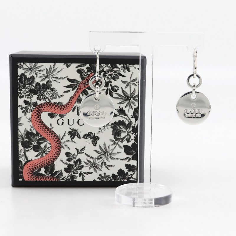 Gucci Trademark Logo Round Silver 925 12.1 g Earrings — view 8