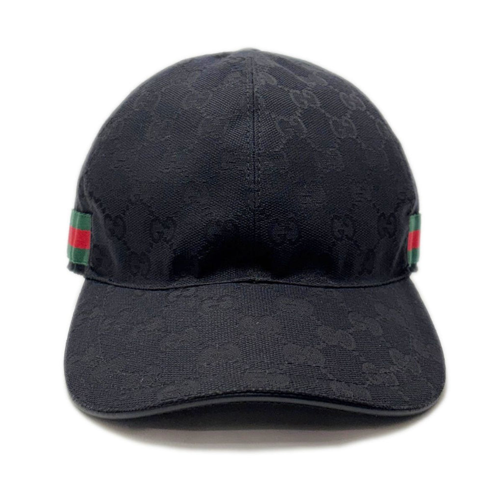 Gucci Cap Hat Original GG Canvas Baseball Cap Black — view 2
