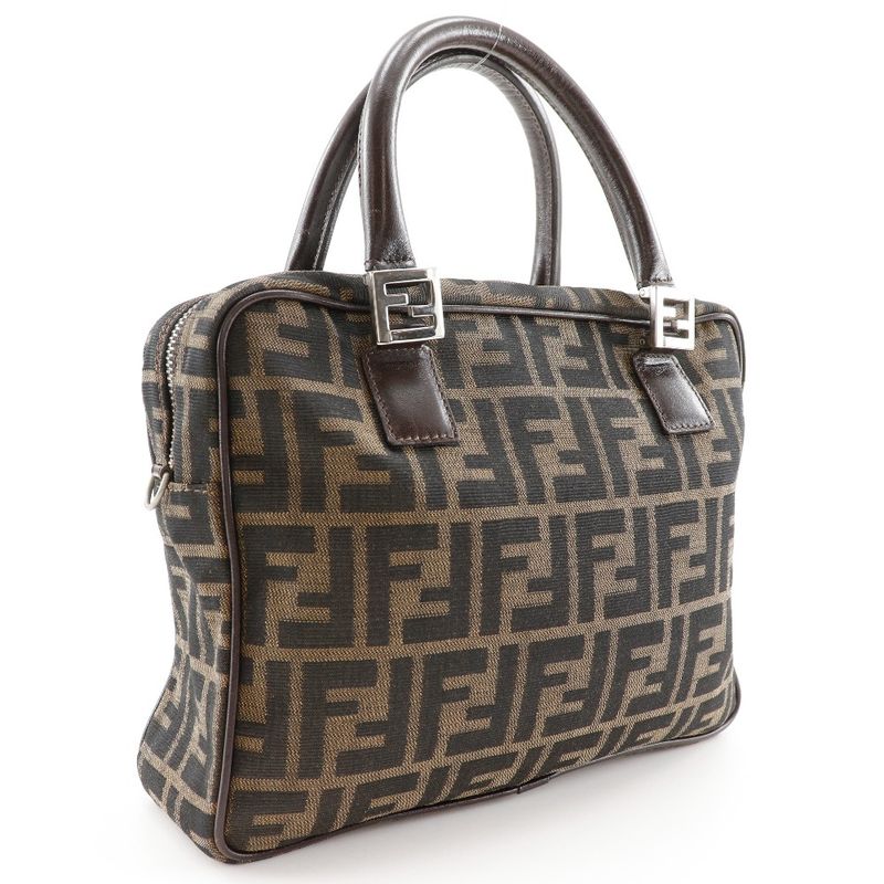 Fendi Zucca Nylon Canvas Brown Handbag — view 3