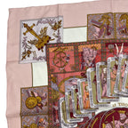 Hermes Scarf Silk Carre 90 le Tarot Card Pink — view 3