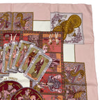 Hermes Scarf Silk Carre 90 le Tarot Card Pink — view 4