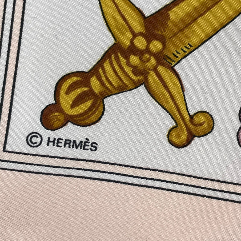 Hermes Scarf Silk Carre 90 le Tarot Card Pink — view 8