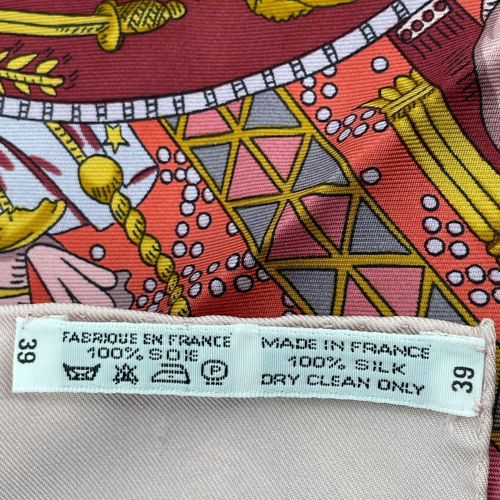 Hermes Scarf Silk Carre 90 le Tarot Card Pink — view 9