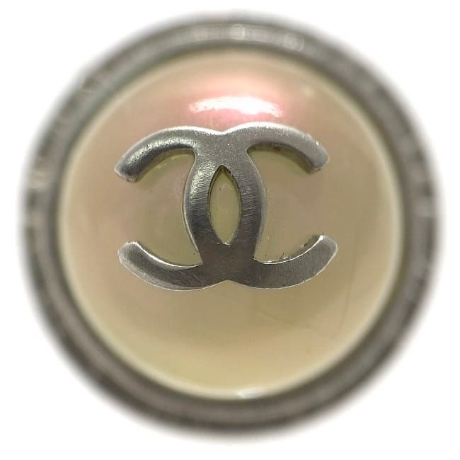 Chanel Earrings Silver Pearl Style Coco Mark Metal 98 — view 2
