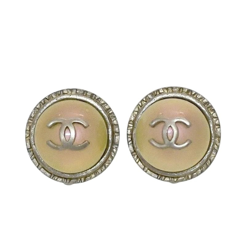 Chanel Earrings Silver Pearl Style Coco Mark Metal 98 — view 5
