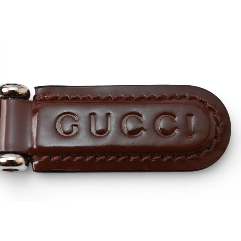 Gucci Key Ring Holder Vintage 042 1569 Silver Brown