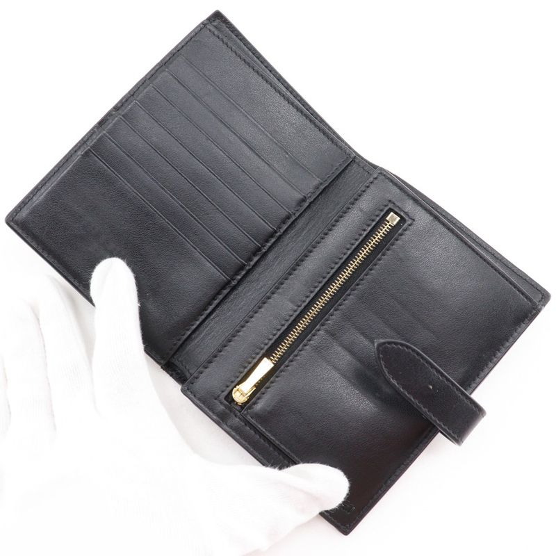 Celine Medium Strap Wallet Calf Black Bifold — view 6