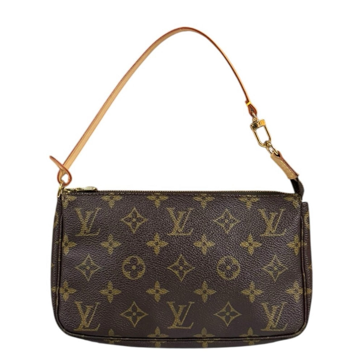 Louis Vuitton Pochette Monogram Handbag Canvas Brown