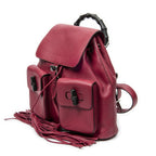 Gucci Bamboo Backpack Tassel Raspberry Pink Grain Calfskin Leather — view 2