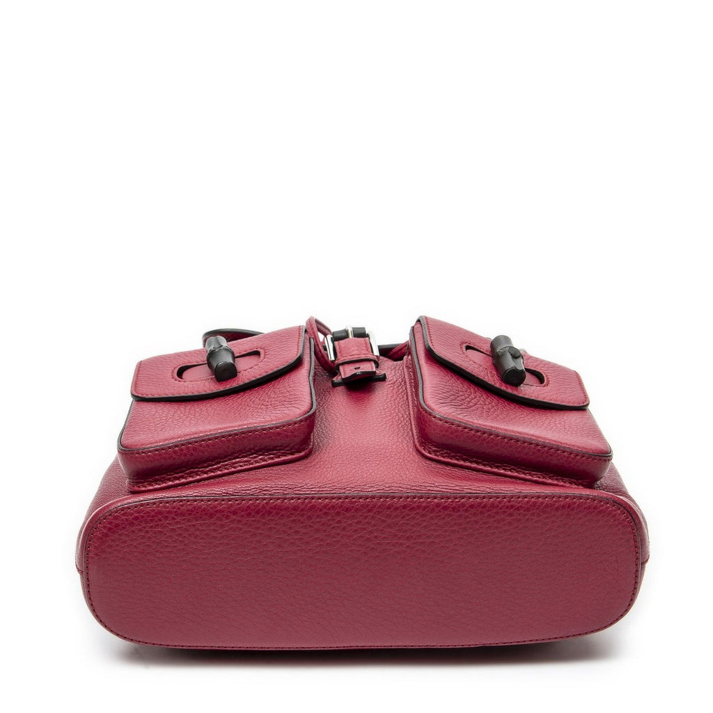 Gucci Bamboo Backpack Tassel Raspberry Pink Grain Calfskin Leather — view 6