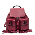 Gucci Bamboo Backpack Tassel Raspberry Pink Grain Calfskin Leather