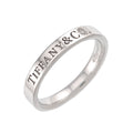 Tiffany & Co Logo Band Ring Diamond Pt Platinum