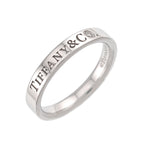 Tiffany & Co Logo Band Ring Diamond Pt Platinum