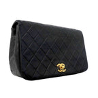 Chanel Shoulder Bag Quilted Lambskin Black Gold — view 2