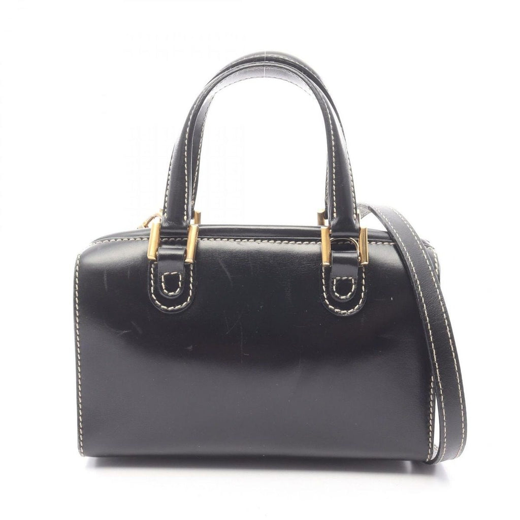Fendi Handbag Black Leather 2-Way Shoulder