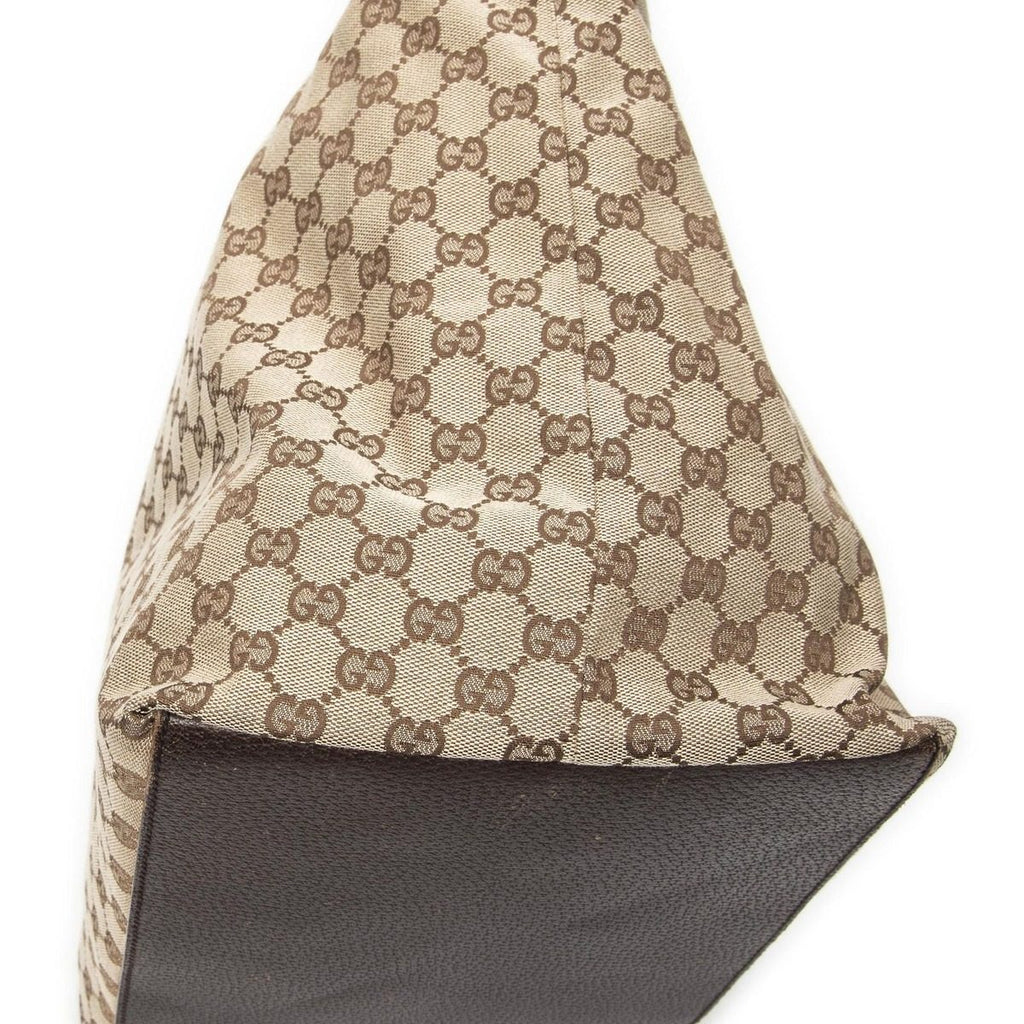 Gucci Large Web Shopping Tote Beige Brown GG Canvas — view 7