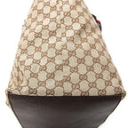 Gucci Large Web Shopping Tote Beige Brown GG Canvas — view 8