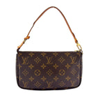Louis Vuitton Pochette Monogram Leather Brown Light Handbag Gold