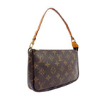 Louis Vuitton Pochette Monogram Leather Brown Light Handbag Gold — view 2