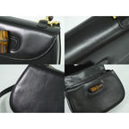 Gucci Bamboo 2-Way Shoulder Bag Handbag Pochette Leather Black — view 7