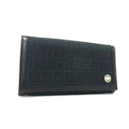 Fendi Wallet Zucchino Black Canvas Leather Bifold
