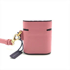 Prada Air Pods Case Triangle Logo Saffiano Leather Strap Pink Shoulder Bag — view 2