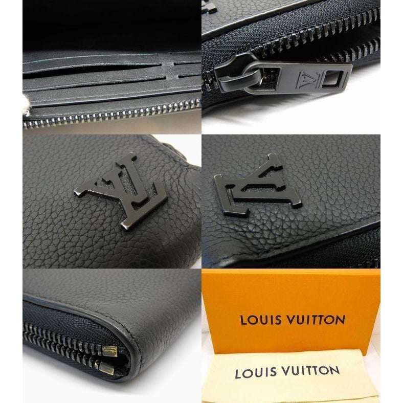 Louis Vuitton LV Aerogram Long Wallet Zippy Horizontal Noir — view 5