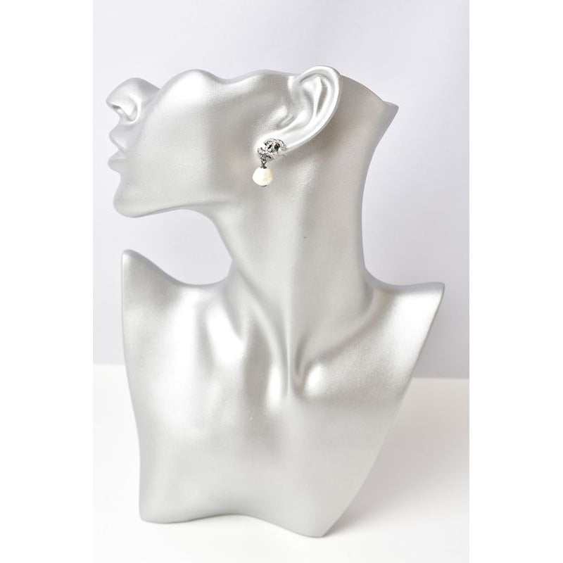 Chanel CC Motif Coco Mark Swing Pearl Silver White — view 2