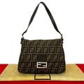 Fendi Mamma Bucket Zucca FF Pattern Canvas Leather Semi