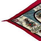 Hermes Scarf Pleats Silk Carre 90 Lhiver en Poste Winter Mail Red — view 2