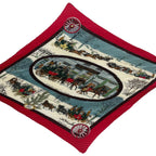 Hermes Scarf Pleats Silk Carre 90 Lhiver en Poste Winter Mail Red — view 3