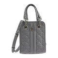 Gucci Handbag Leather Gray Silver Hardware GG Marmont 2-Way Shoulder Bag
