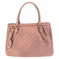 Gucci Guccissima Ski Pink Beige Gold Leather Tote Shoulder Bag
