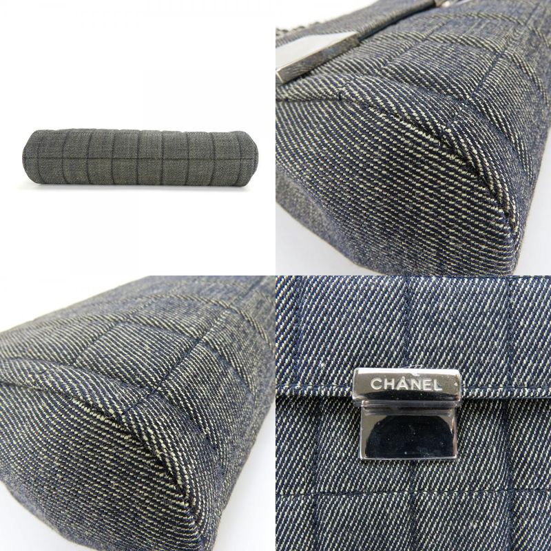 Chanel Shoulder Bag Chocobar Denim Navy Silver Hardware 7 th — view 4